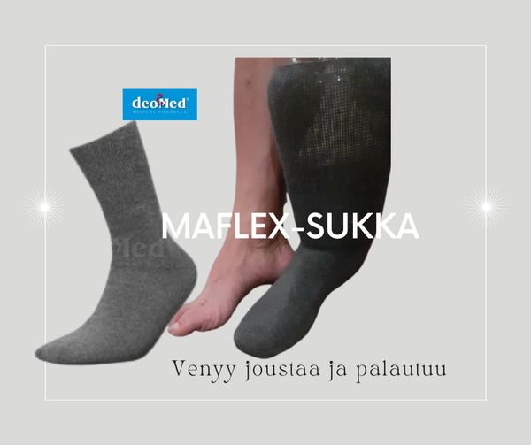 maksimaaliseen turvotukseen, max flex sukka, deomed