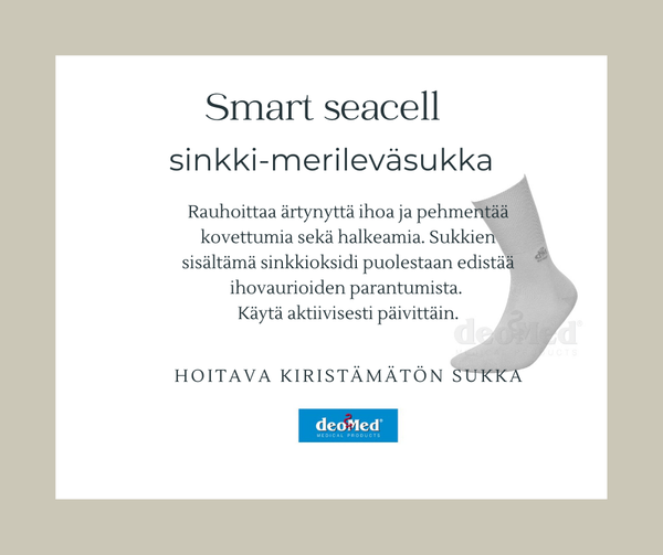 Sinkki-merileväsukka Smart Seacell  kiristämätön ja hoitava sukka
