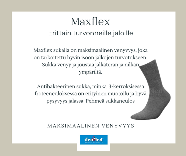 MaxFlex-sukka, jalkojen isoon turvotukseen