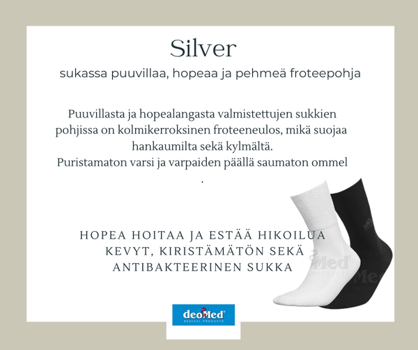 Silver, vahvistettu kiristämätön sukka